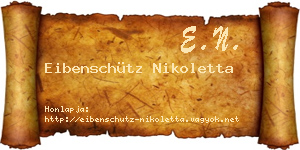 Eibenschütz Nikoletta névjegykártya